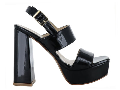 Sandalias ROZE de Charol Negro para Mujer