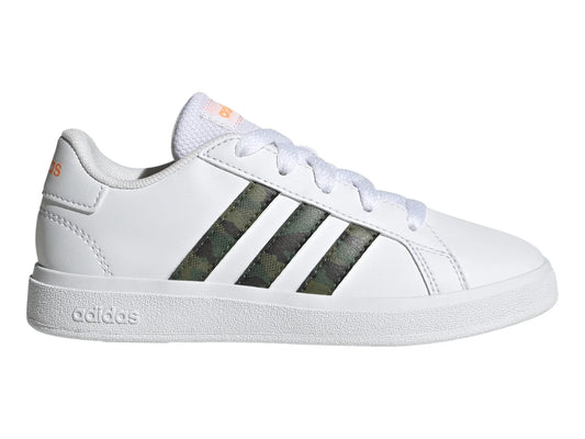 Tenis Adidas Grand Court 20 K Blanco y Naranja para Niño