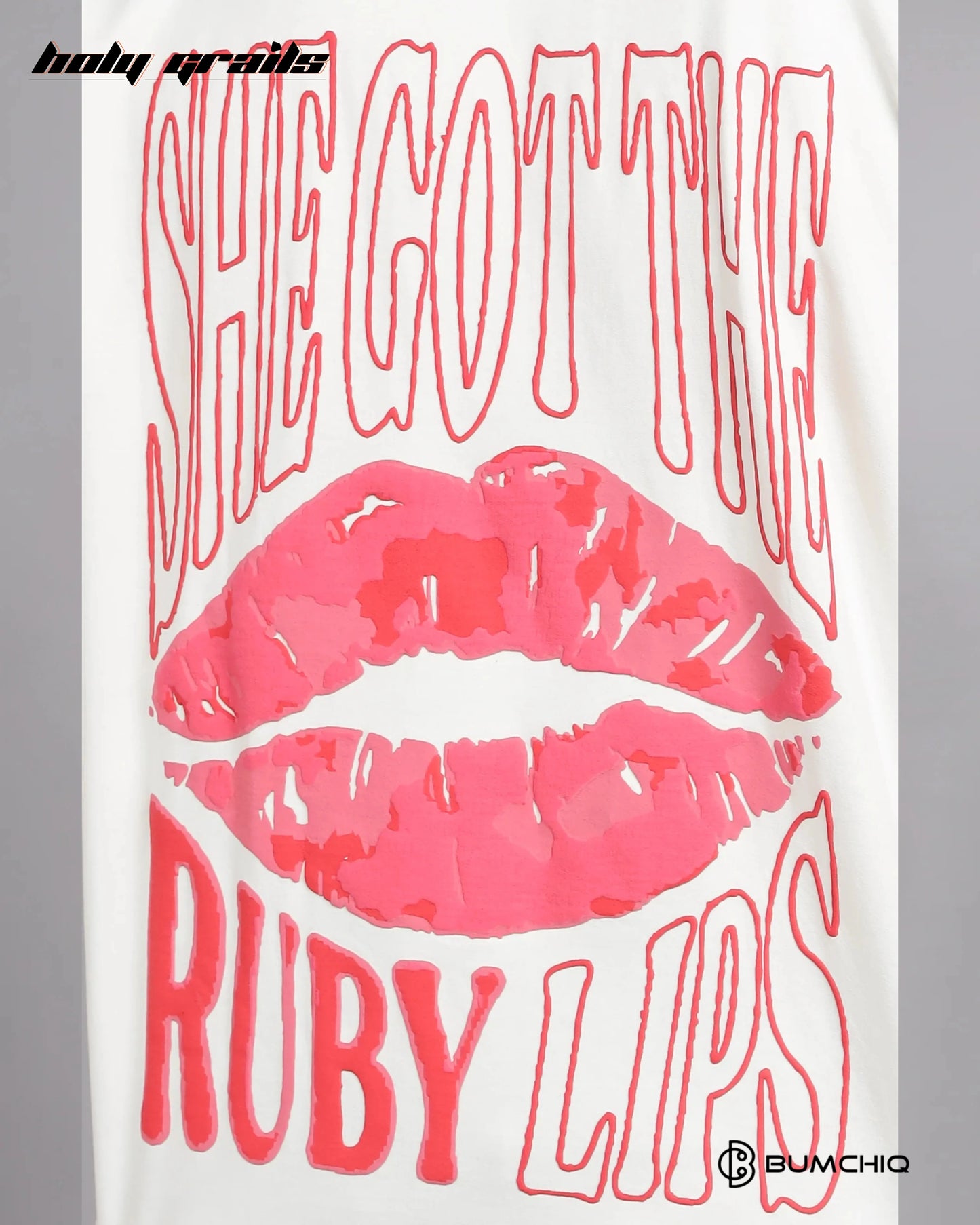 Ruby Lips White Oversize Tee HG x Bumchiq