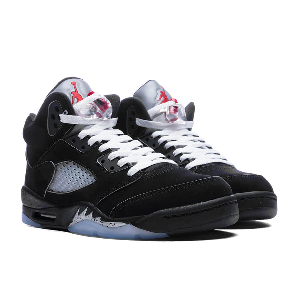 Air Jordan 5 Retro OG Black Metallic Reimagined GS Black White Metallic Silver Fire Red