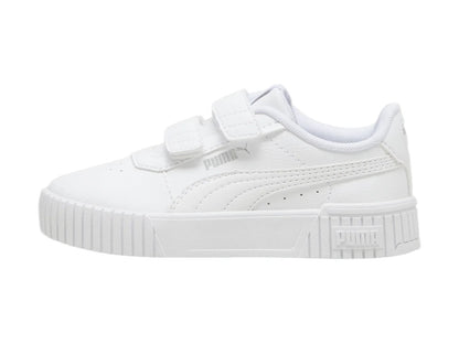 Tenis PUMA Carina 20 V Blanco y Plata para Niña