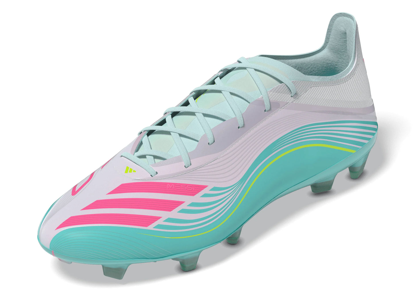 adidas F50 Messi Pro FG Firm Ground Mens Soccer Cleats White Pink Aqua