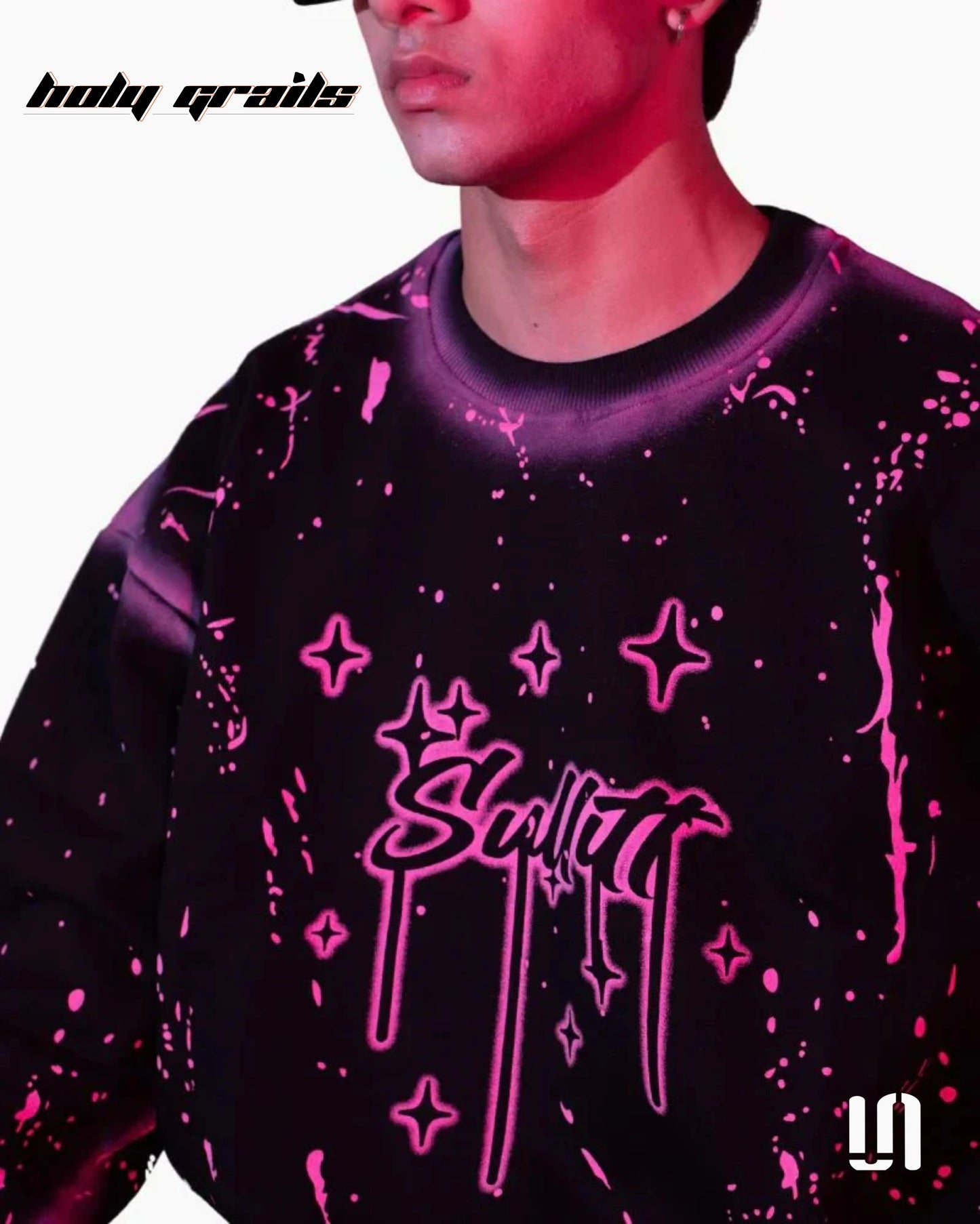 Chaos Paint Black Oversize Swearshirt HG x Sullitt
