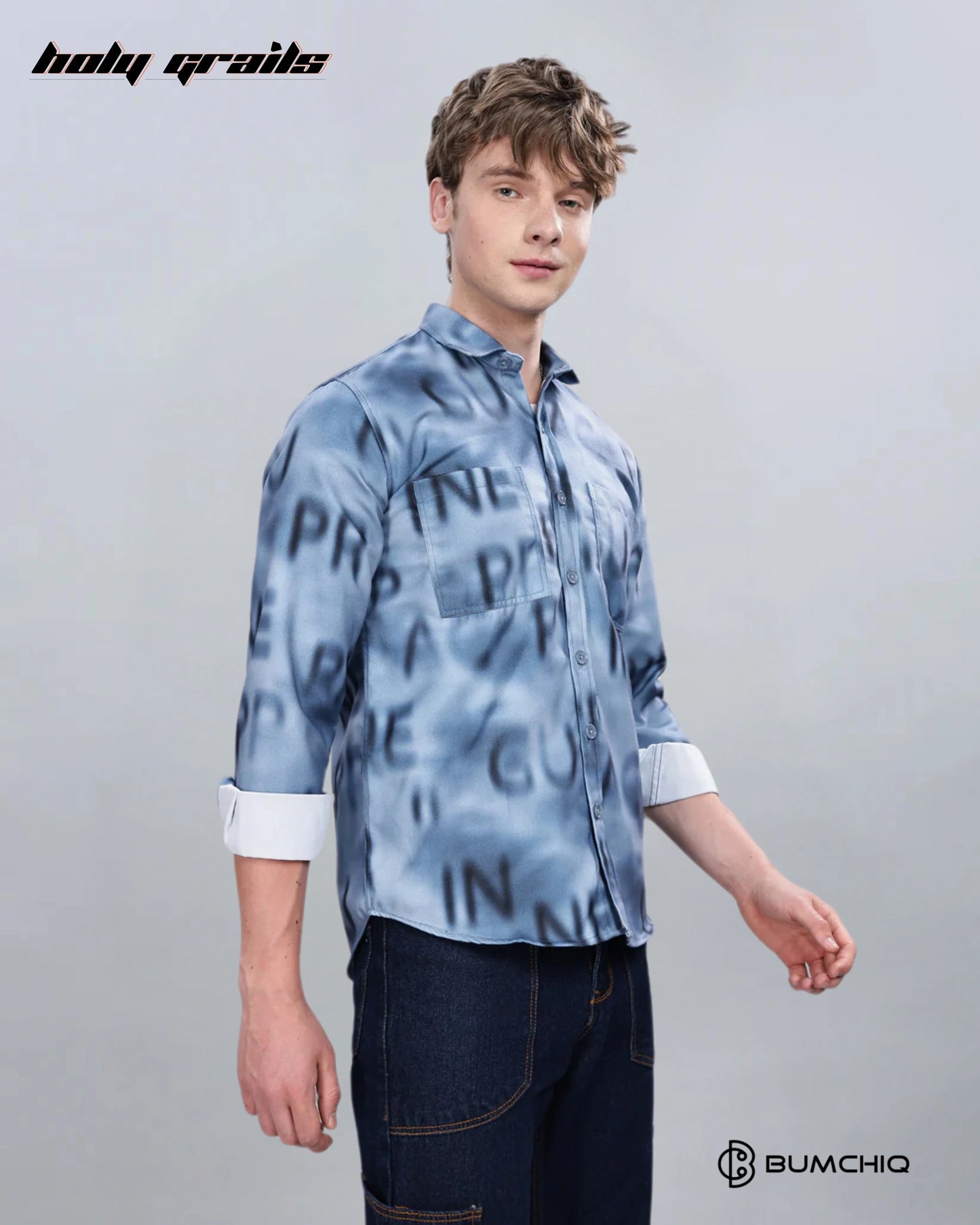 Blue Alphabetical Overshirt HG x Bumchiq