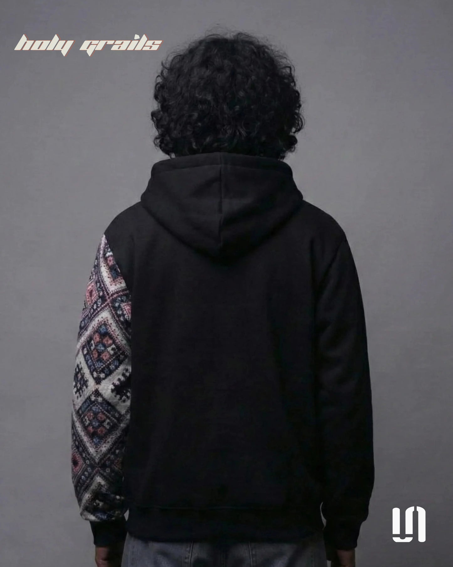 One Sleeve Jacquard Black Zipper Hoodie HG x Sullitt