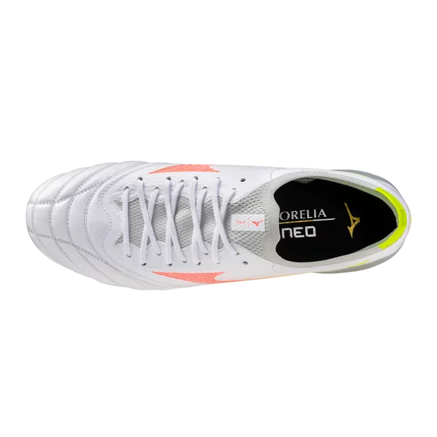 Mizuno Morelia Neo V Beta Pro FG Mens Soccer Cleats White Orange