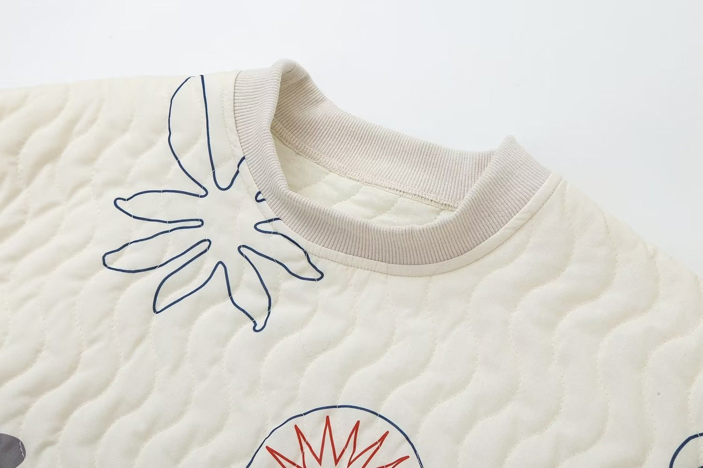 Pictographs Quilted Sweatshirt