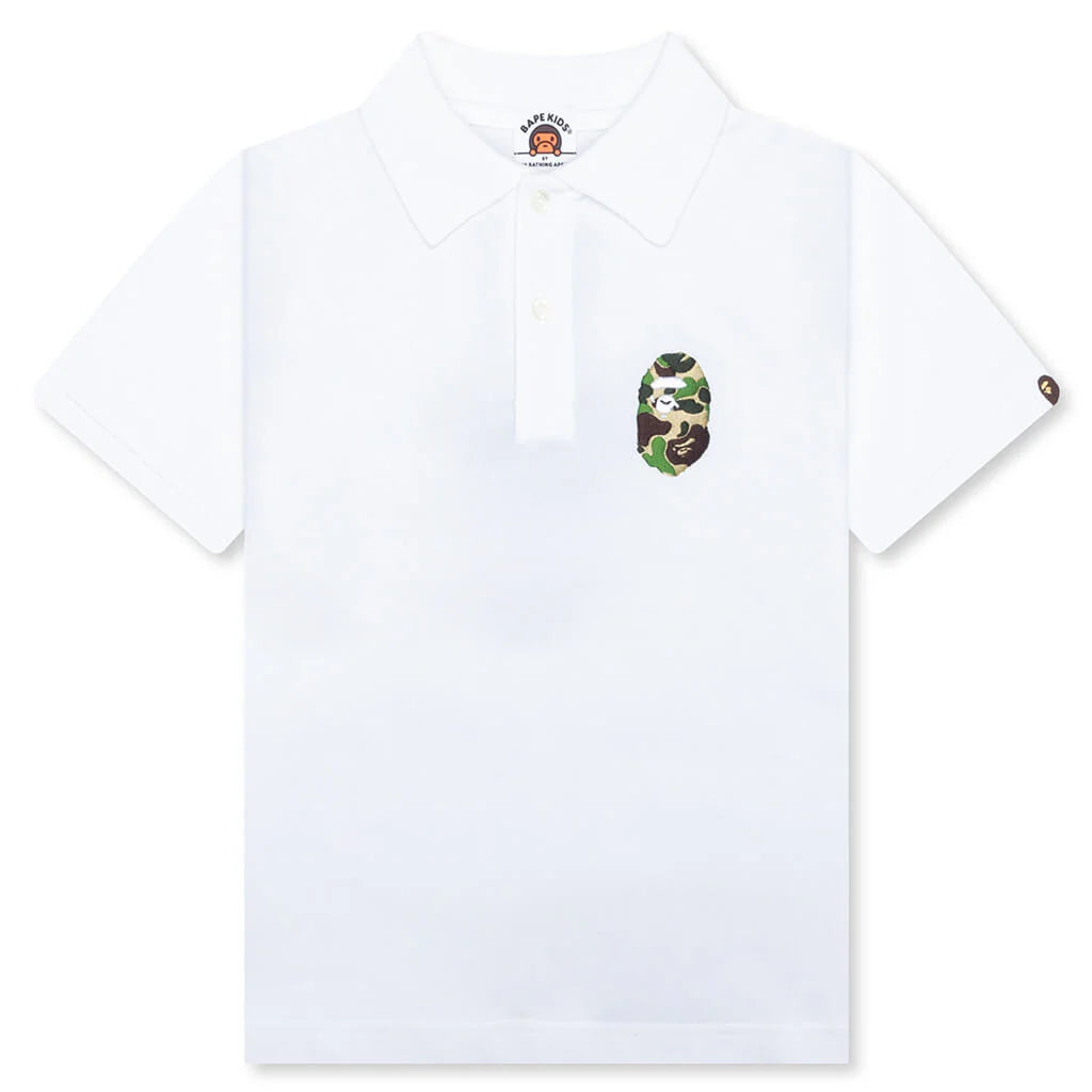 Kids One Point Polo Shirt White