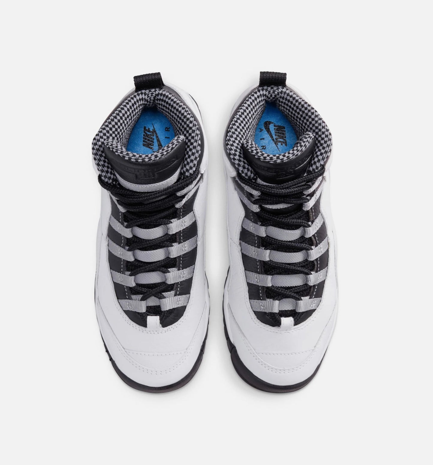 Air Jordan 10 Retro Light Steel Grey Grade School Lifestyle Shoe White Black Light Steel Grey