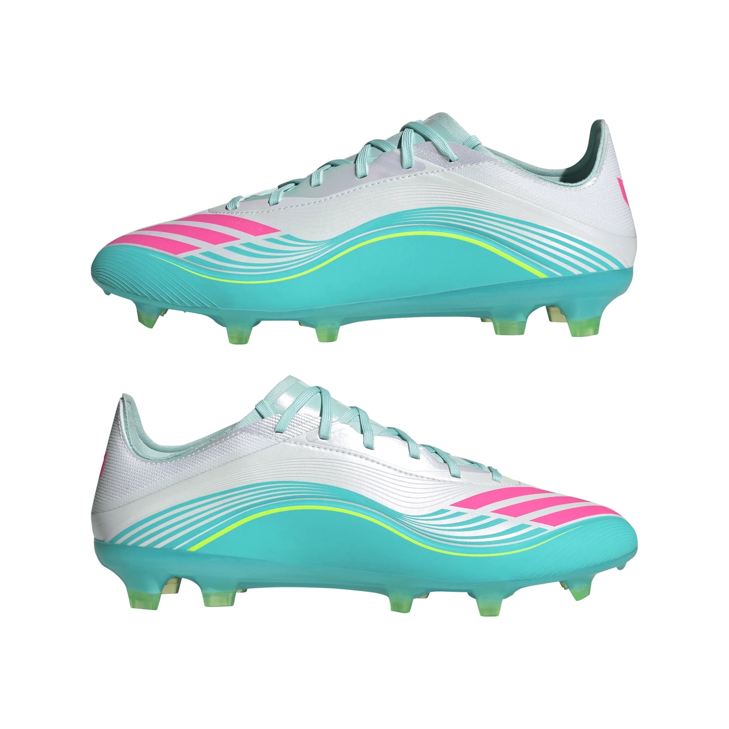adidas F50 Messi Pro FG Firm Ground Mens Soccer Cleats White Pink Aqua