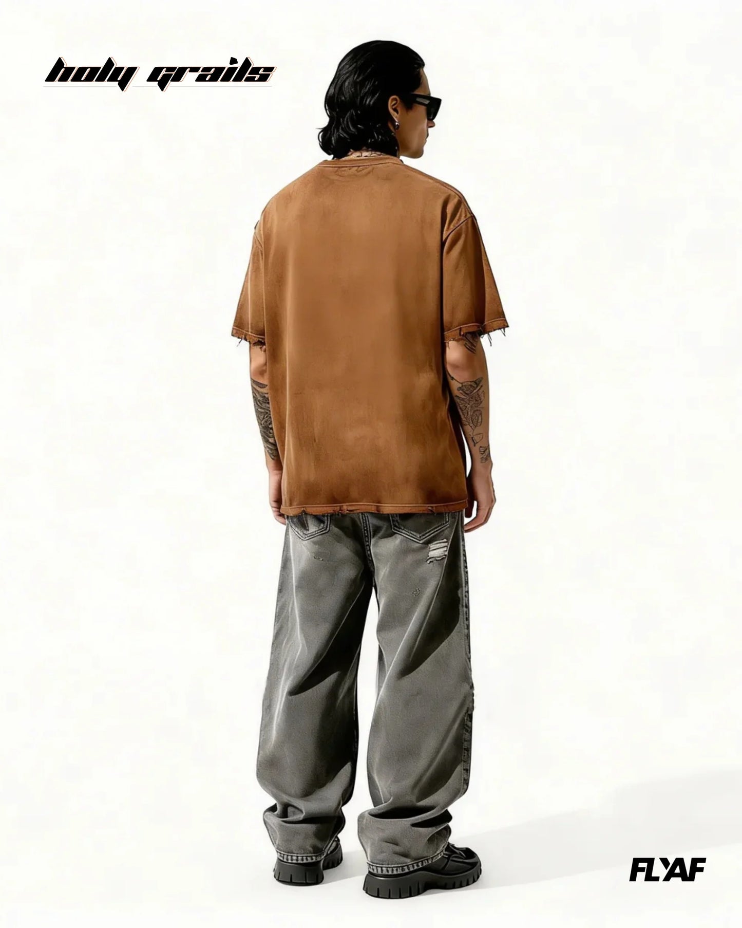 Cryptic Canvas Brown Tee HG x FLYAF