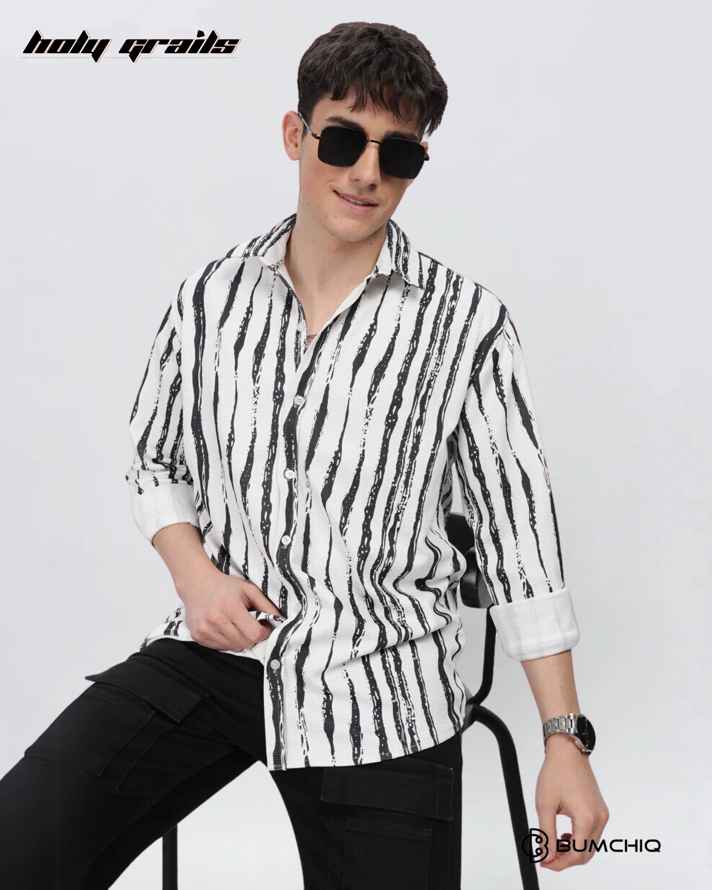 Black Line Abstract Shirt HG x Bumchiq