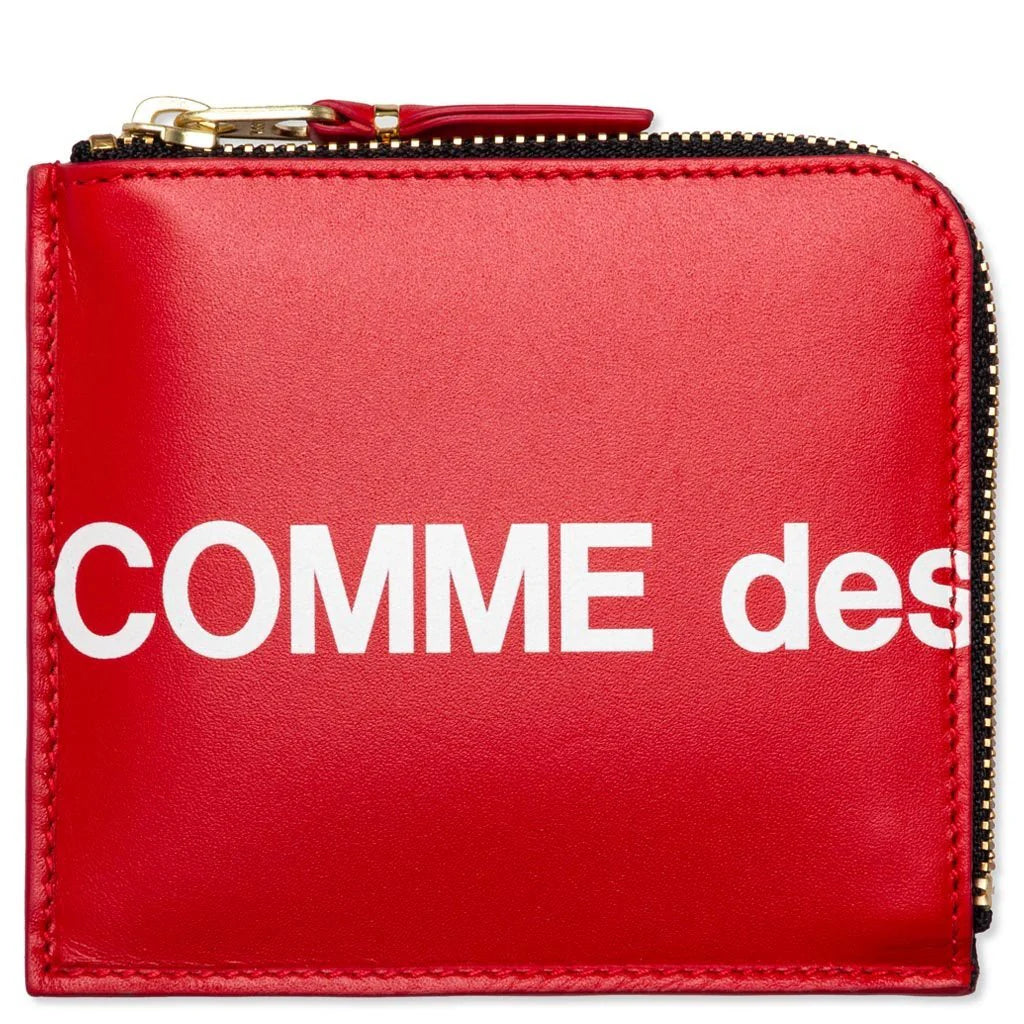 Comme des Garcons SA3100HL Huge Logo Zip Wallet Red