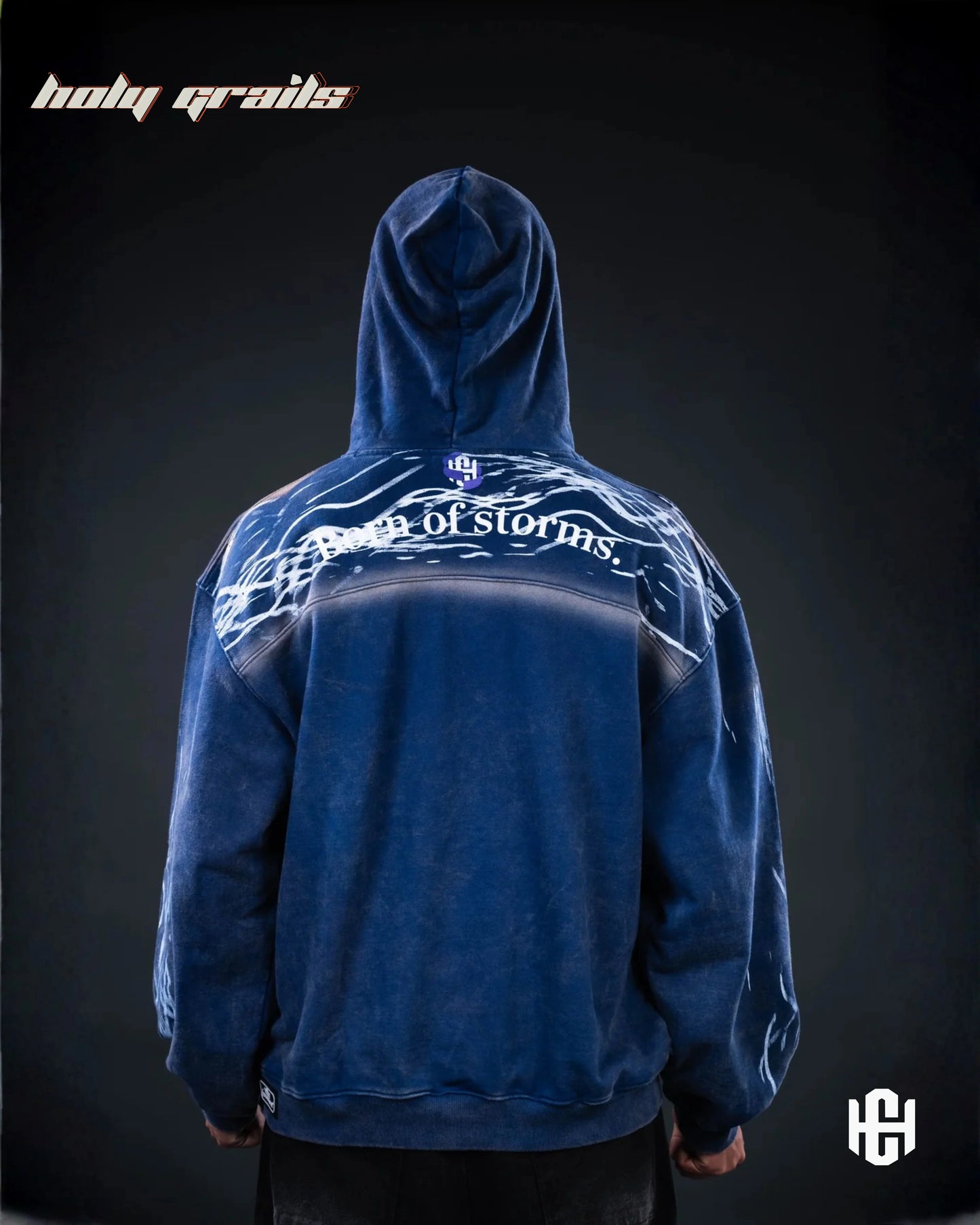 Storm Dust Blue Oversize Hoodie HG x Charactr