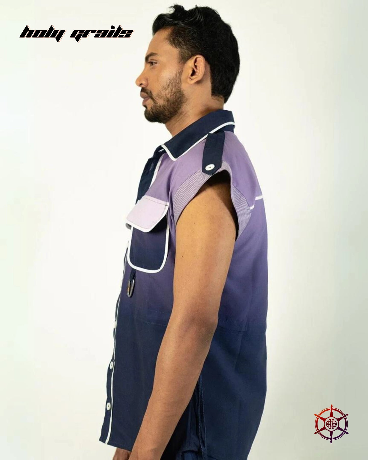 Grape Bleed Drawcord Shirt HG x Duskin