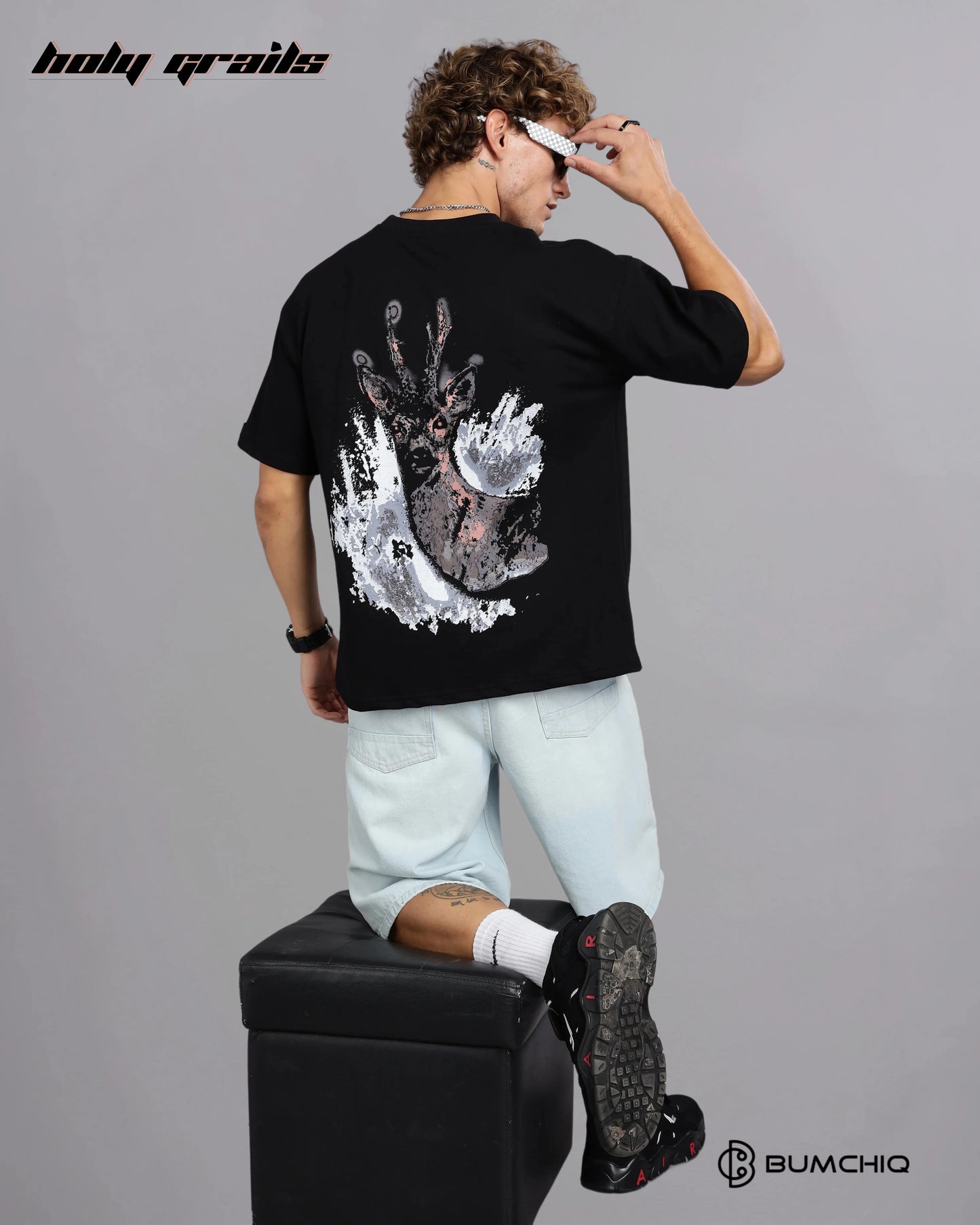 Deer Black Oversize Tee HG x Bumchiq