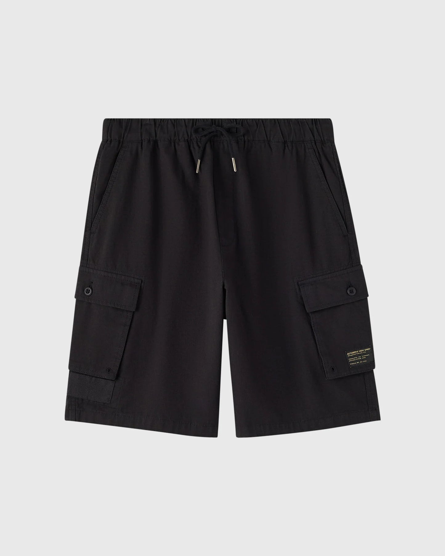 Linen Ripstop Cargo Short Black