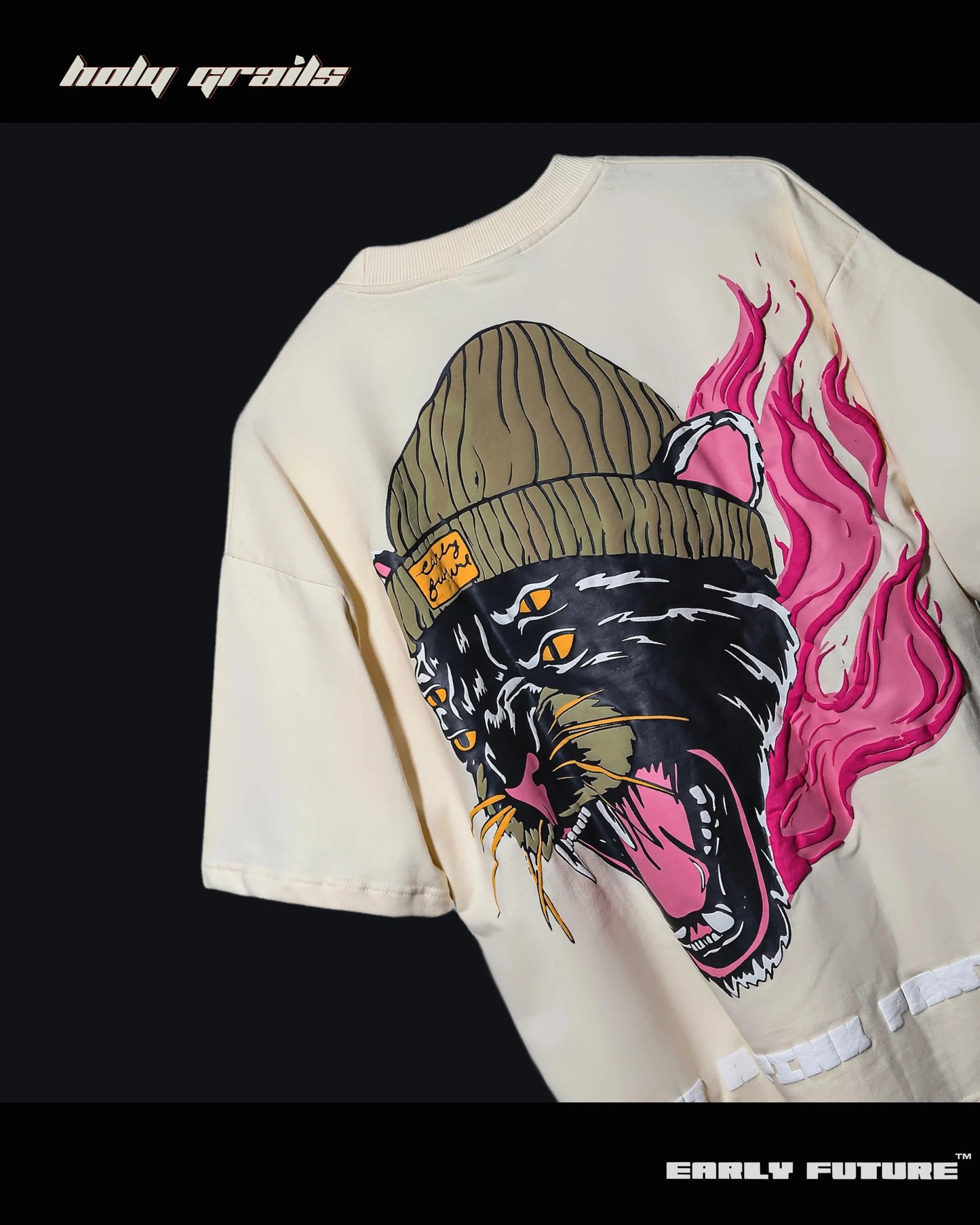 Not A Pink Panther Pale Cream Oversize Tee HG x Early Future
