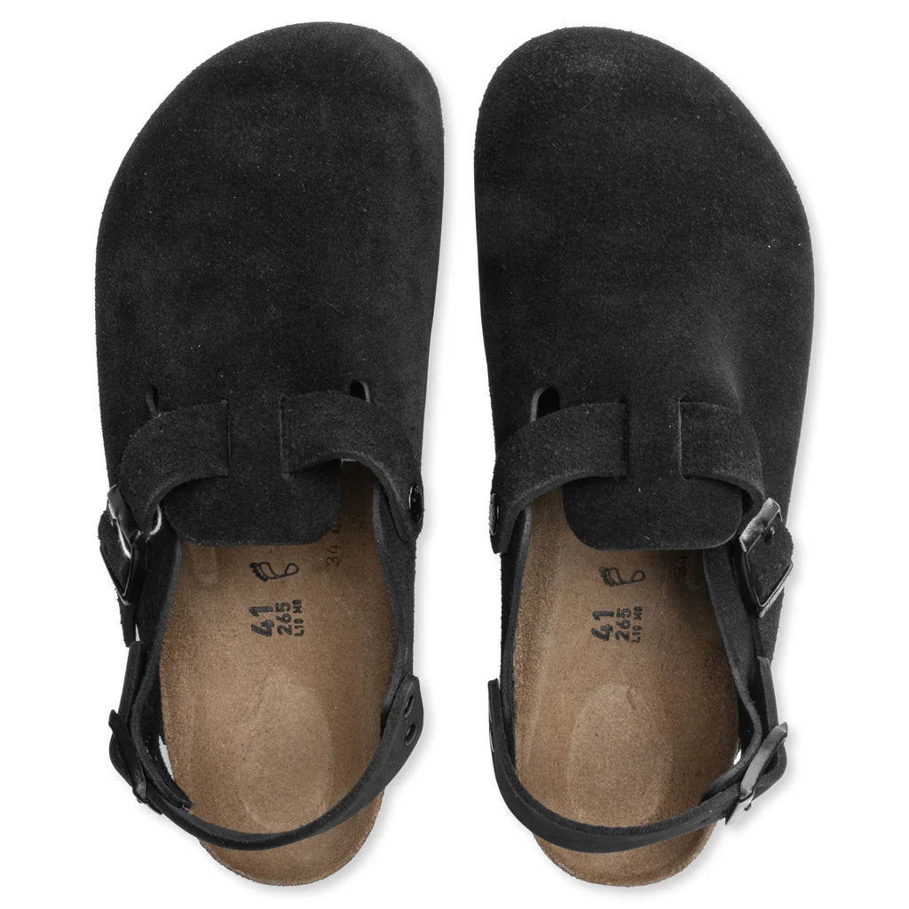 Wide Tokio Suede Leather Black
