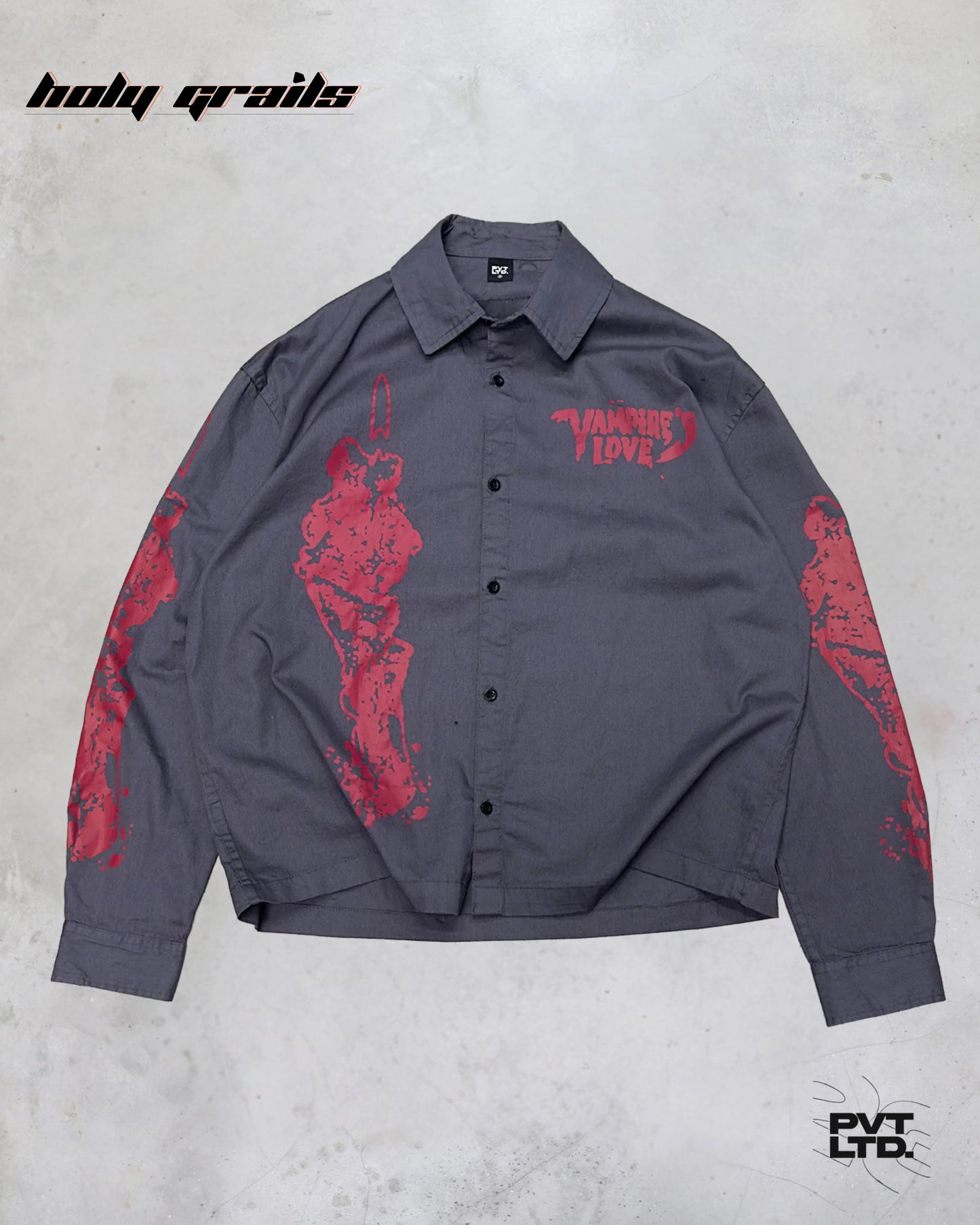 Vampires Love Grey Print Shirt HG x Pvt Ltd