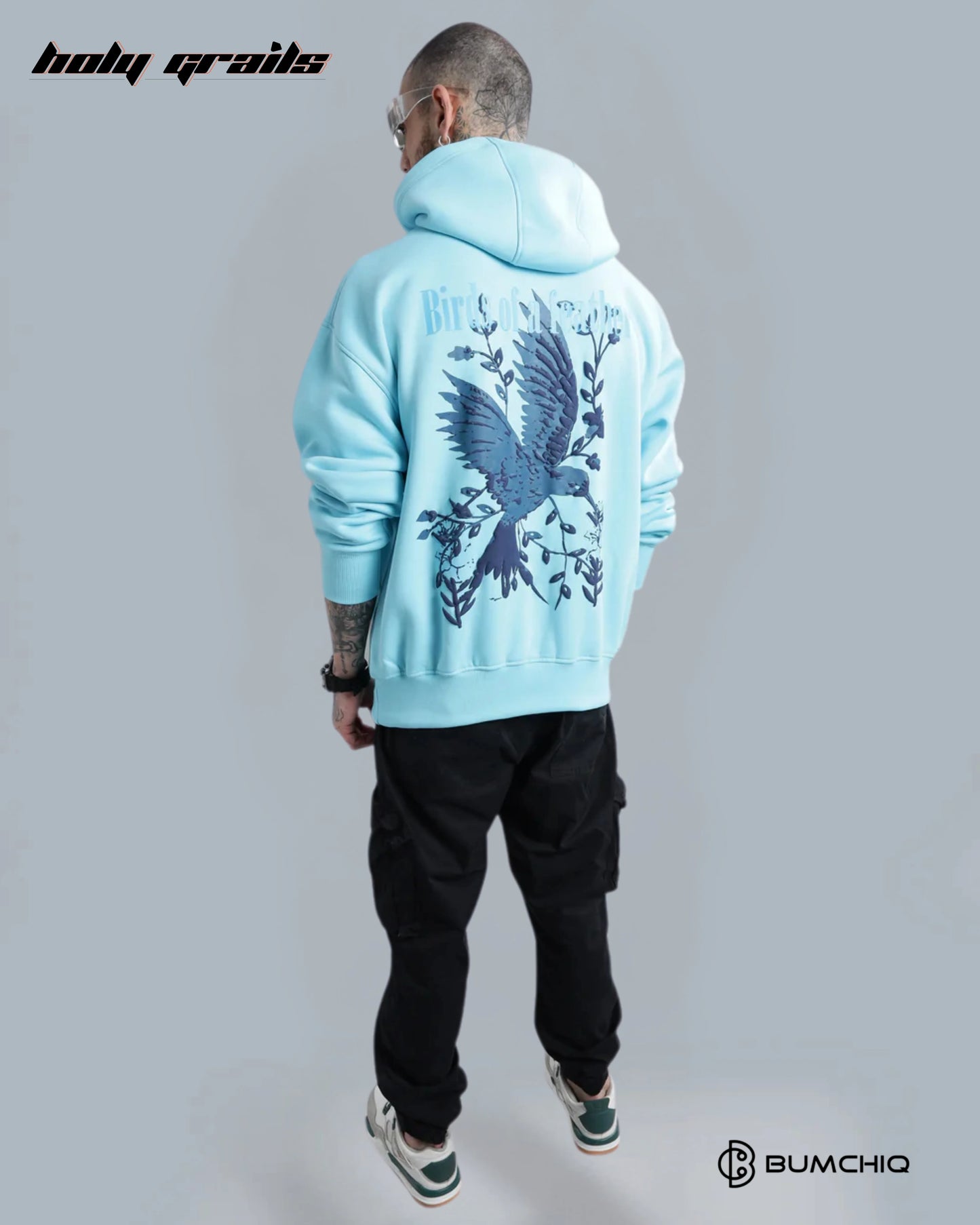 Birds Of Feather Light Blue Hoodie HG x Bumchiq