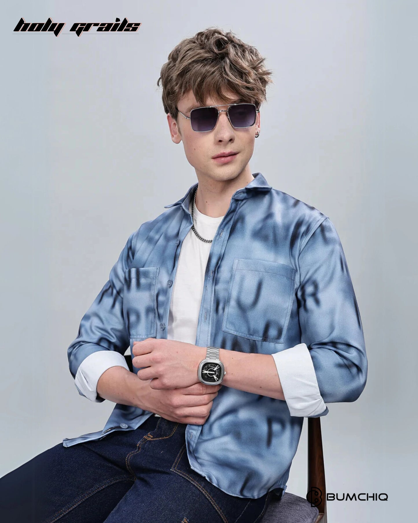 Blue Alphabetical Overshirt HG x Bumchiq