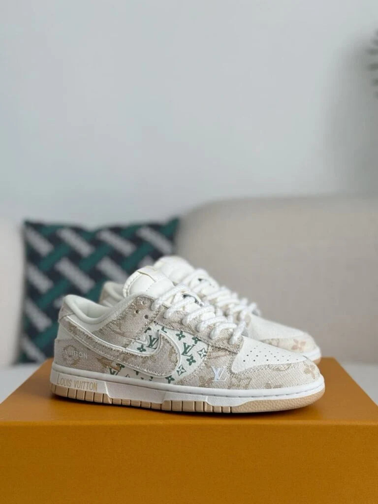Nike Air Jordan 1 x LV Beige Monogram Edition Dunk Low Custom