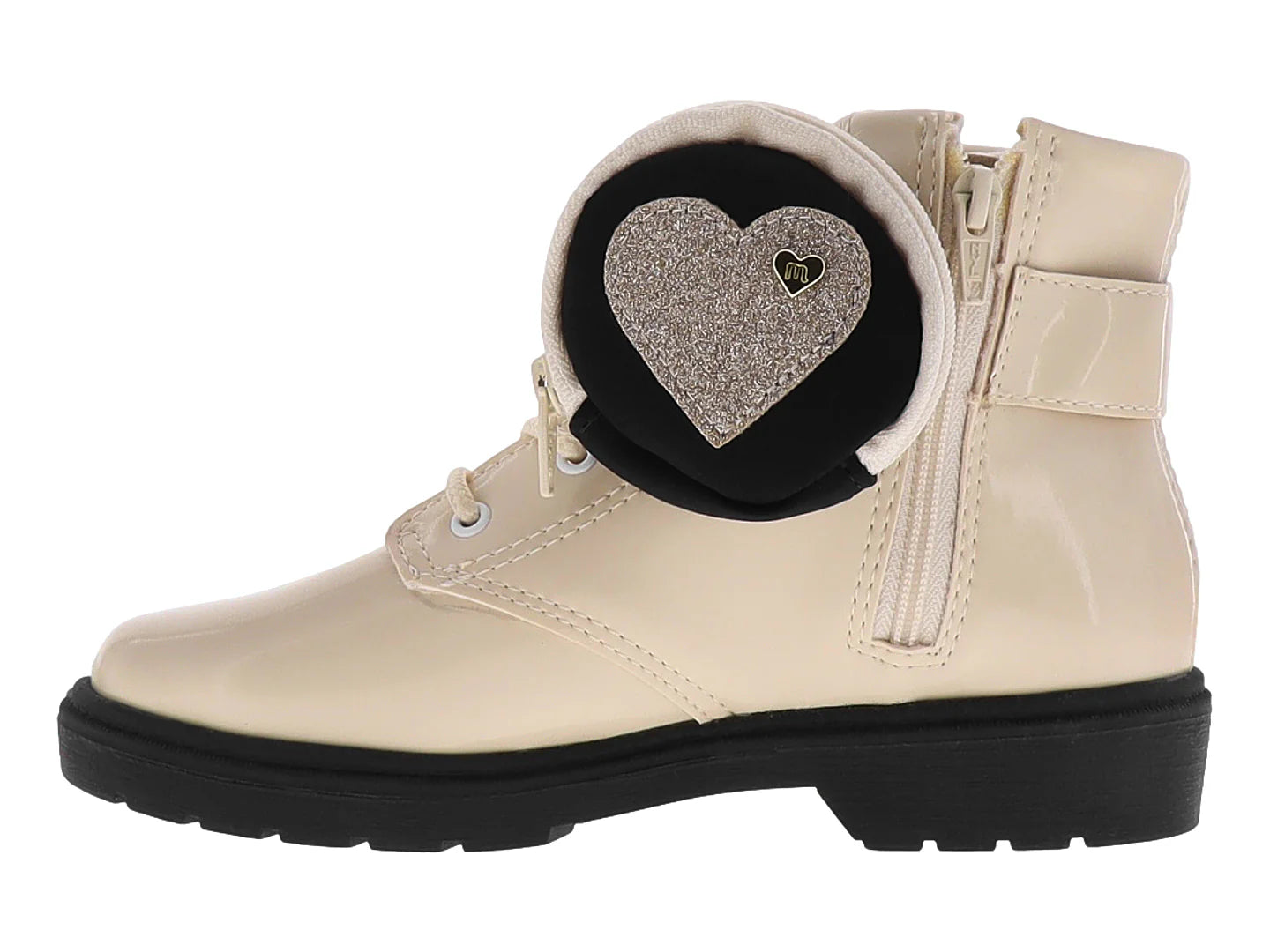 Botas Molekinha Crema Negro Dorado para Niña