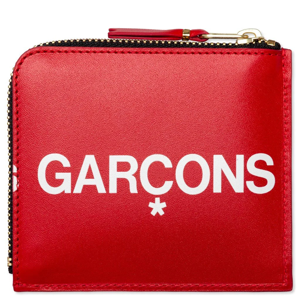 Comme des Garcons SA3100HL Huge Logo Zip Wallet Red