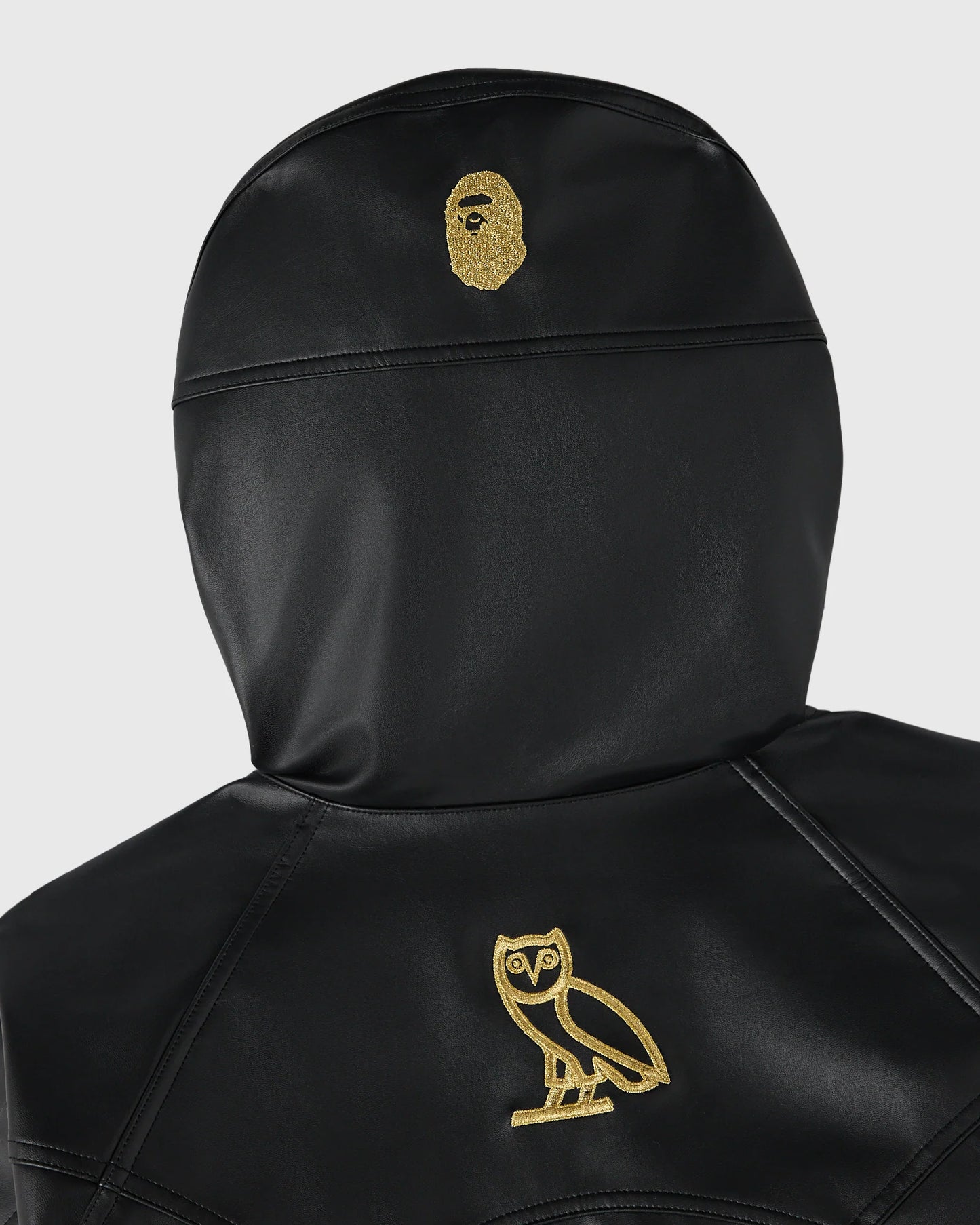 BAPE Faux Leather Snowboard Jacket Black