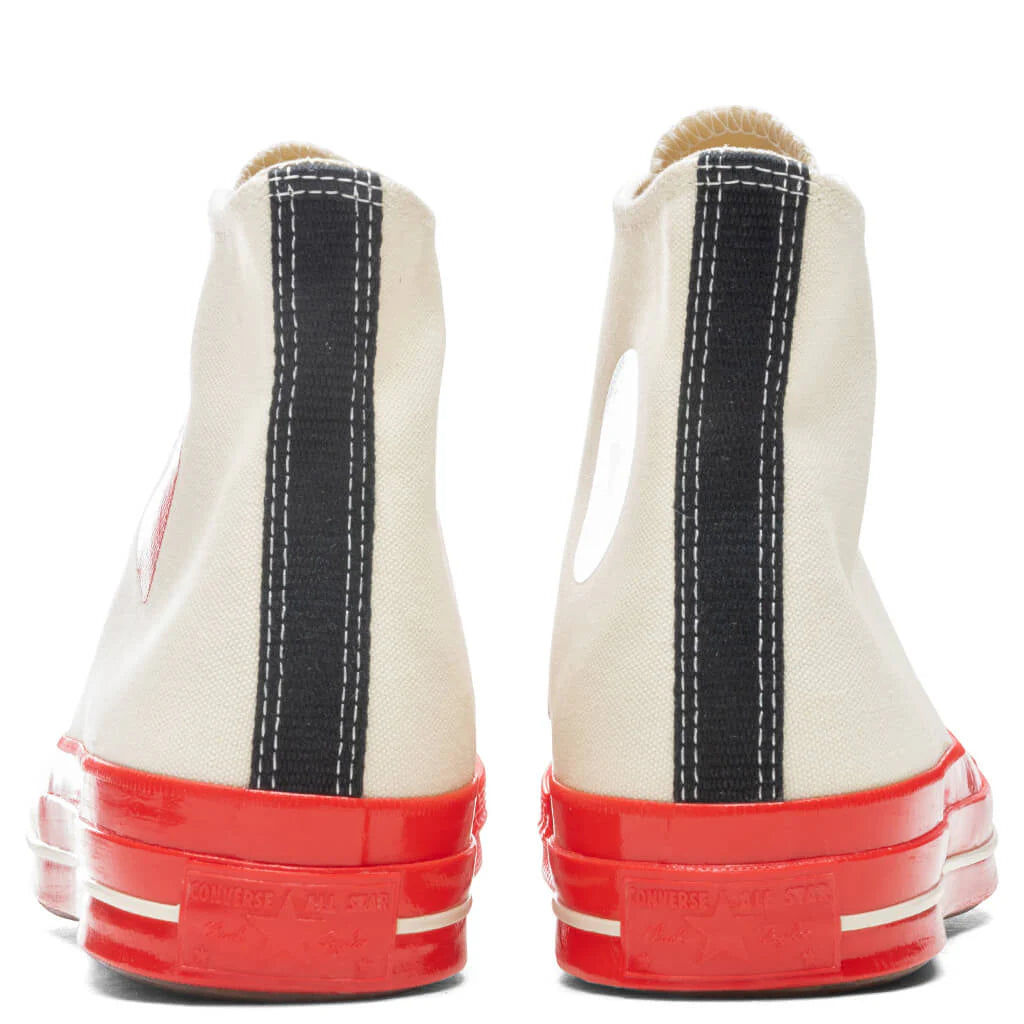 Converse x Comme Des Garcons PLAY All Star Chuck 70 Hi Red Sole White