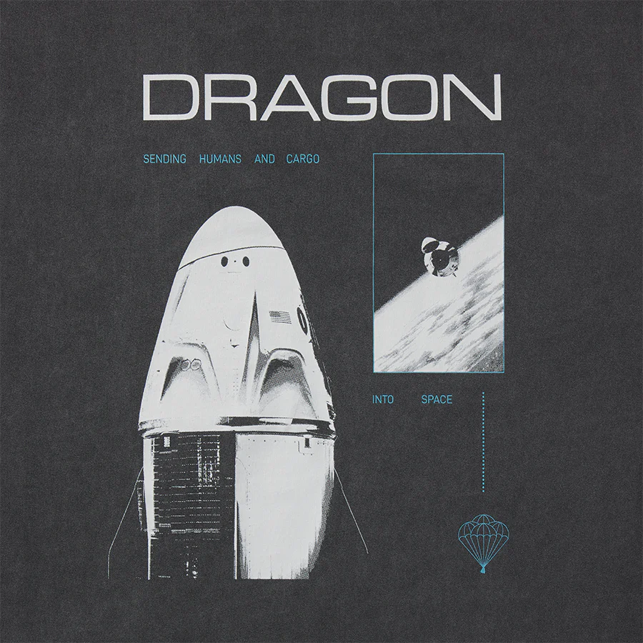UNISEX SPACEX DRAGON VINTAGE T SHIRT