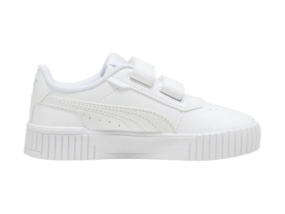 Tenis PUMA Carina 20 V Blanco y Plata para Niña