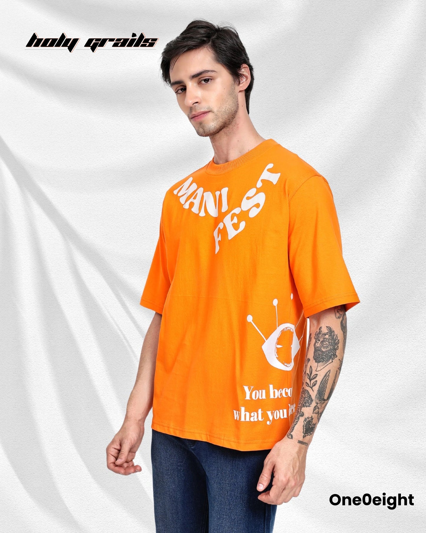 Manifest Orange Oversize Tee HG x One0eight