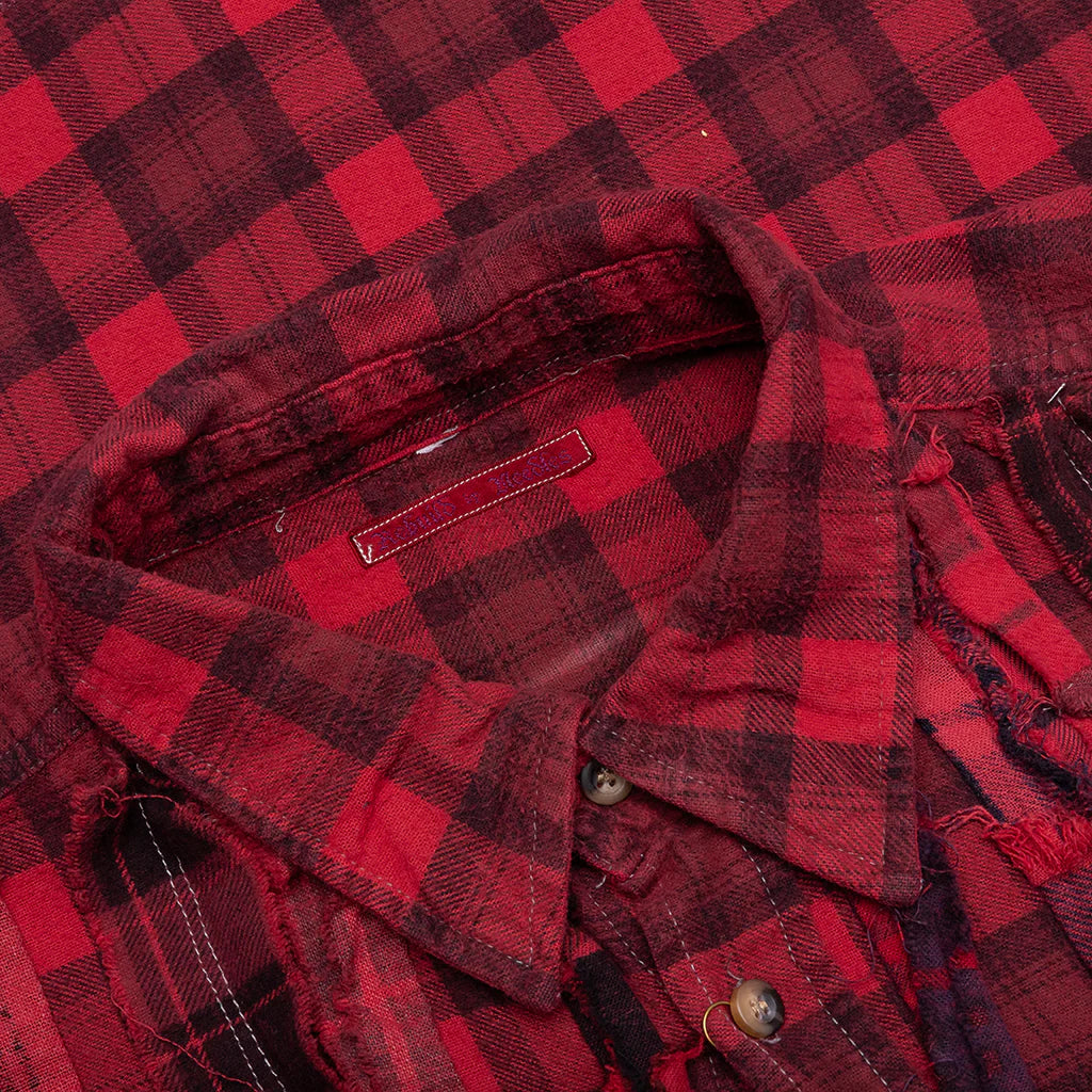 Over Dyed Ribbon Wide Shirt Red