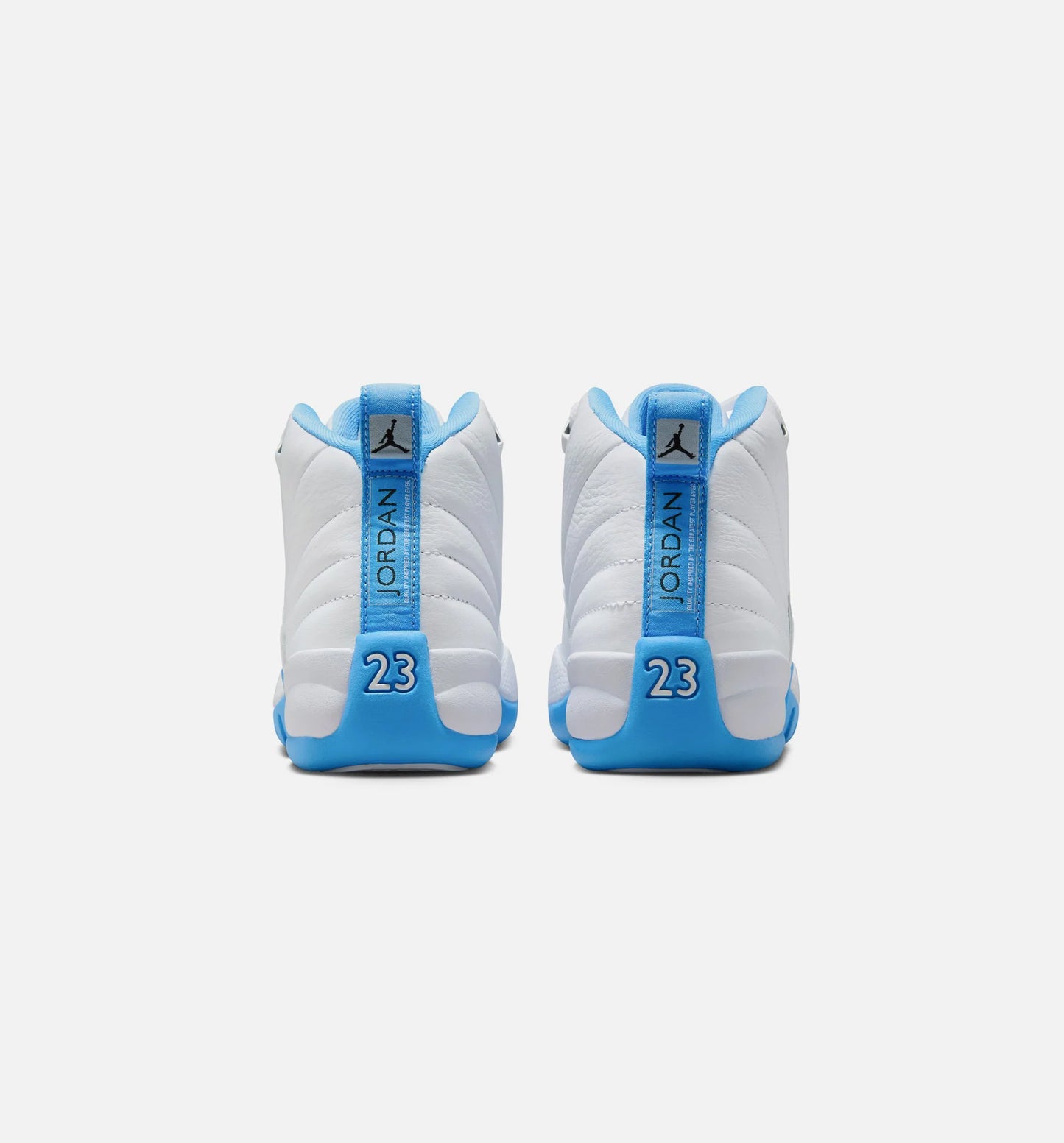 Air Jordan 12 Retro White and University Blue Grade School Lifestyle Shoe White University Blue Metallic Silver