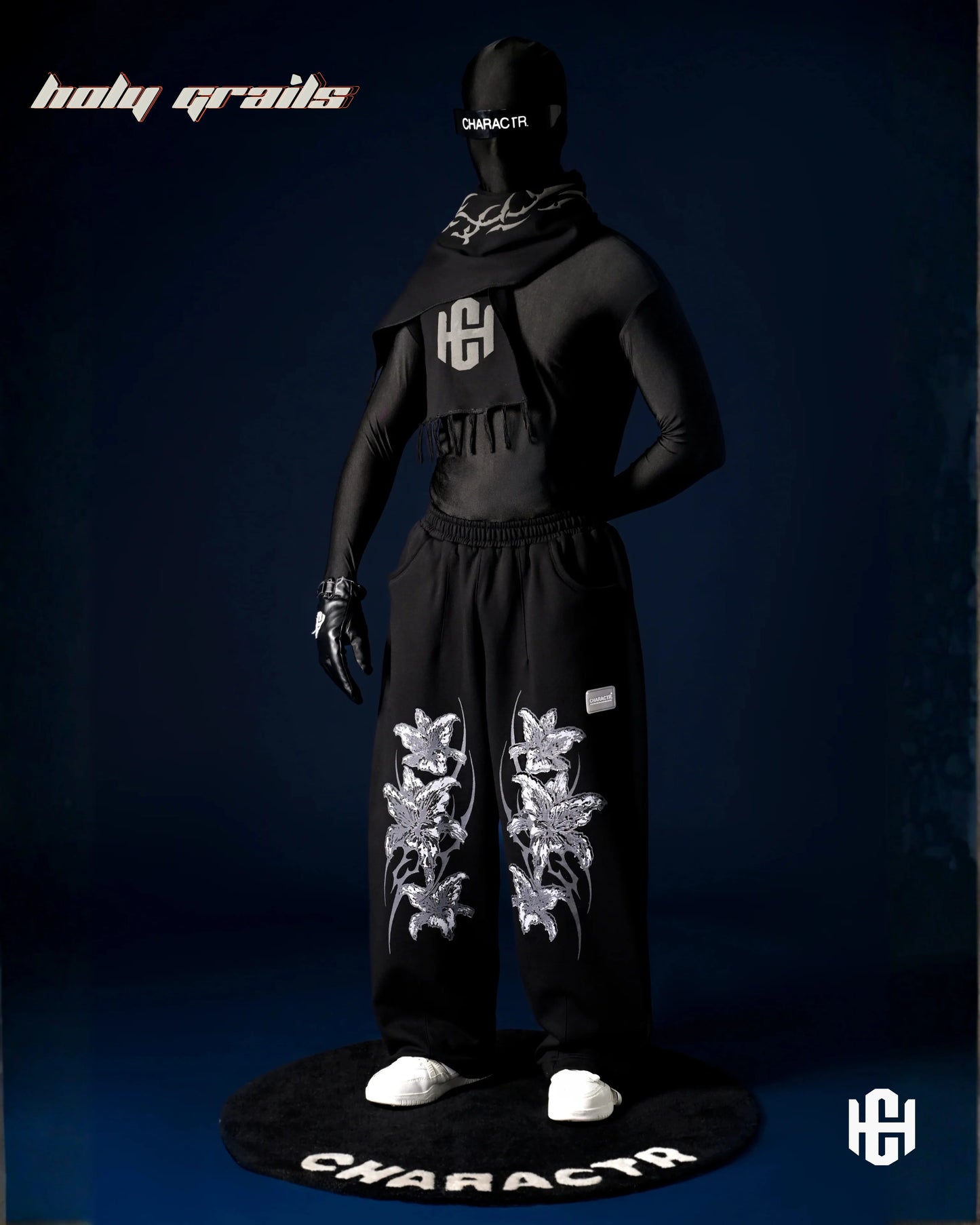 Frosted Floral Black Pants HG x Charactr