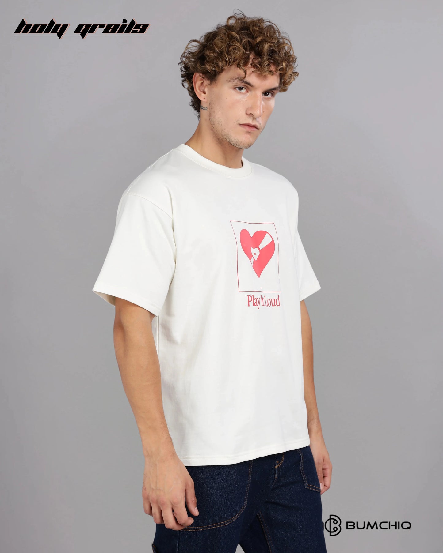Adore You White Oversize Tee HG x Bumchiq
