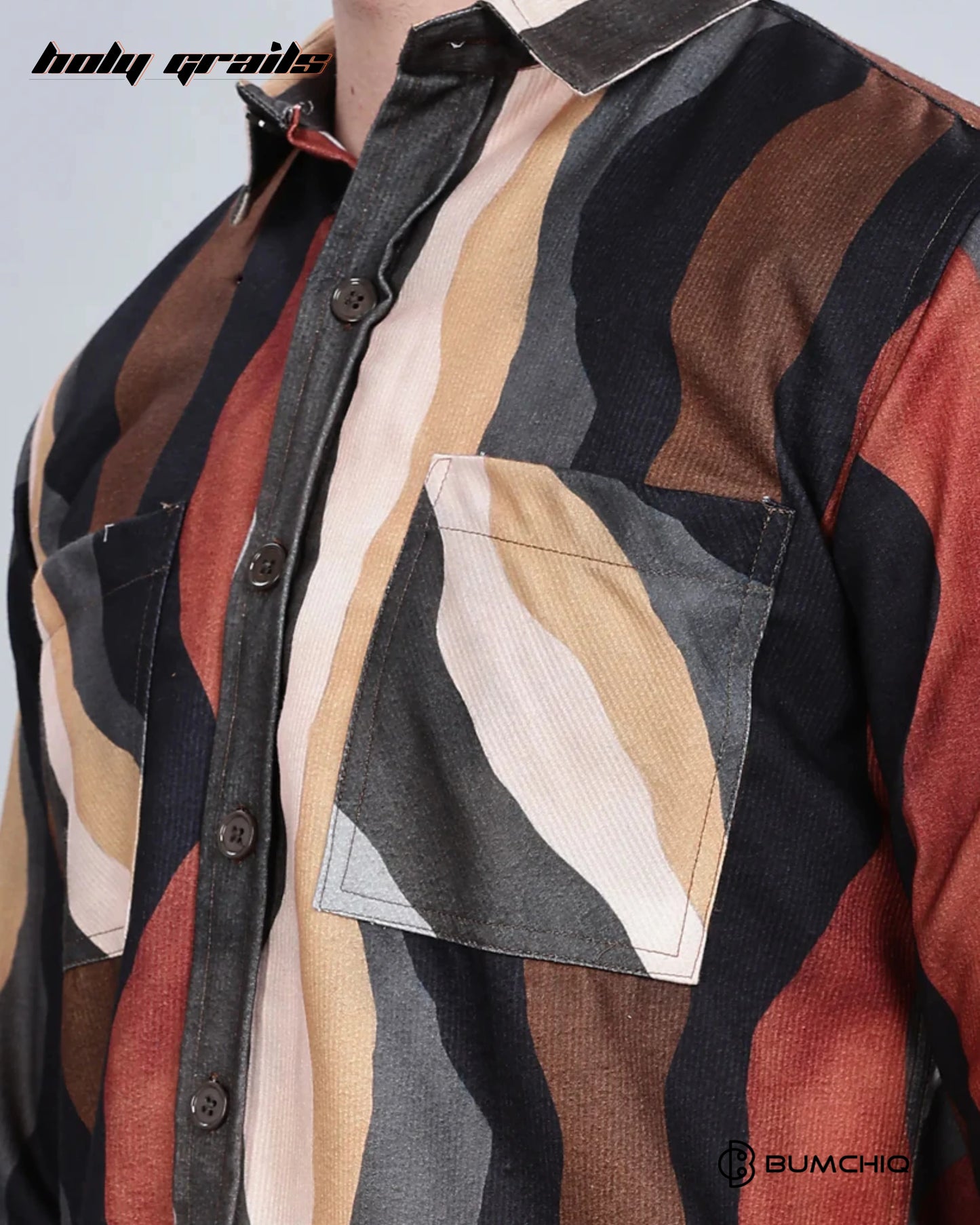 Brown Wavy Overshirt HG x Bumchiq