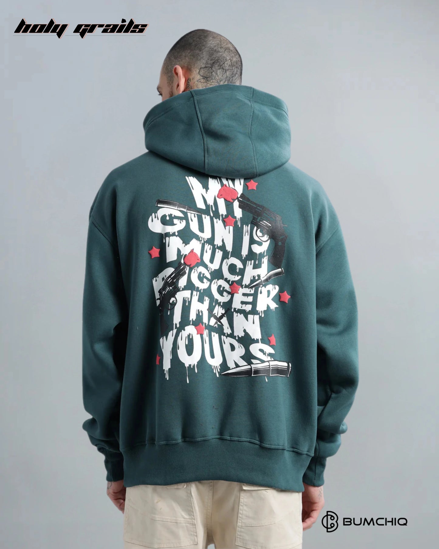 Guns Roses Dark Teal Hoodie HG x Bumchiq