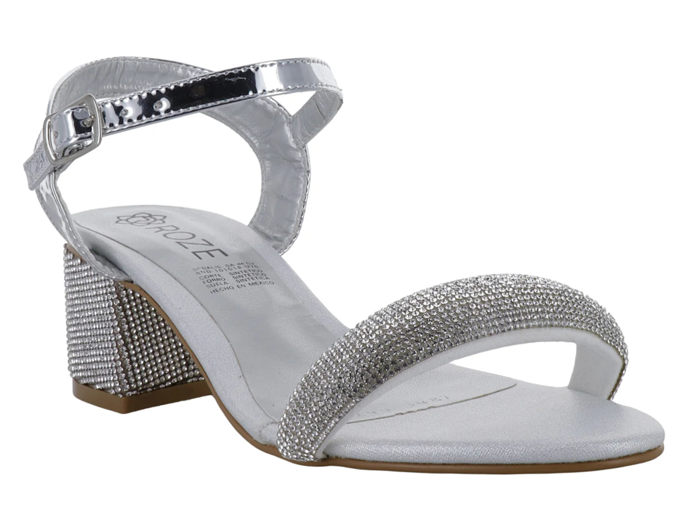 Zapatillas de Fiesta Roze Color Plata para Mujer
