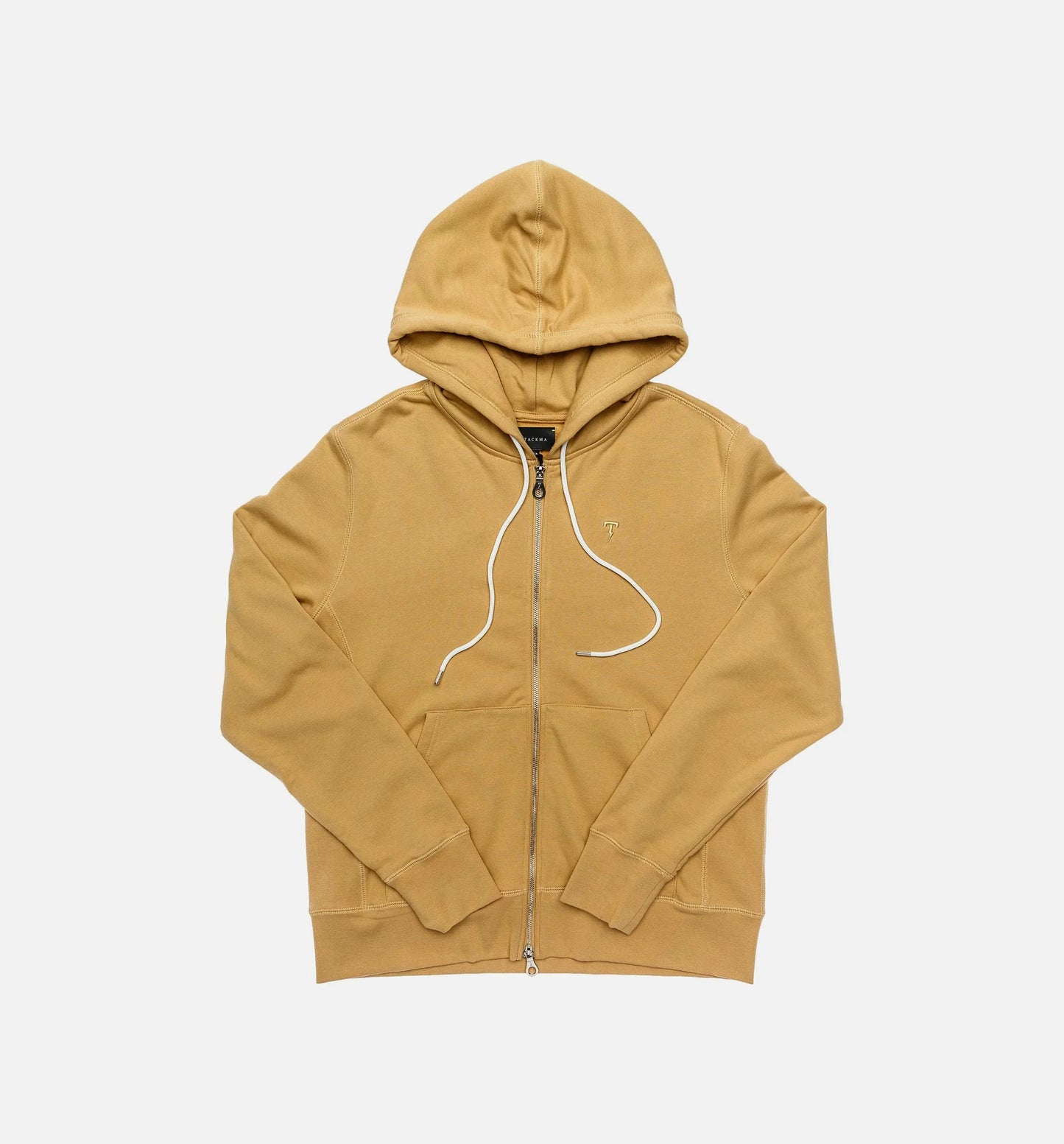 Double Zip Hoodie Mens Sand