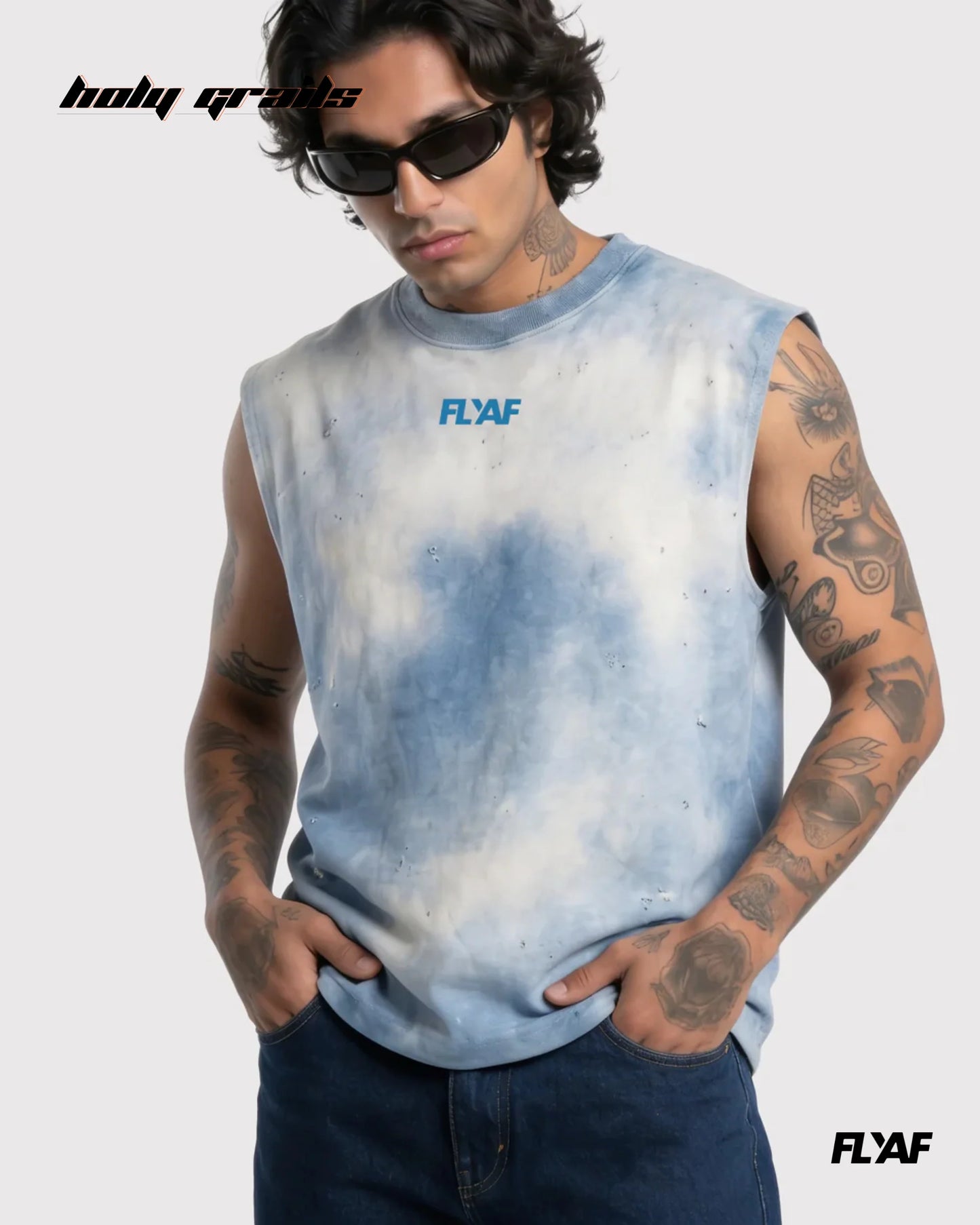Bleach Blue Wash Tank Top HG x FLYAF