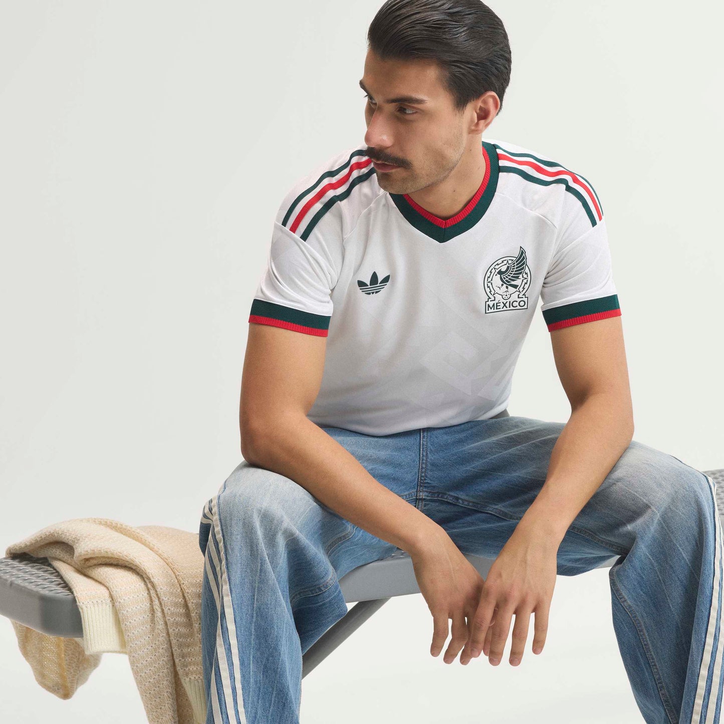 adidas Mexico Away Authentic Mens Soccer Jersey 2026 White