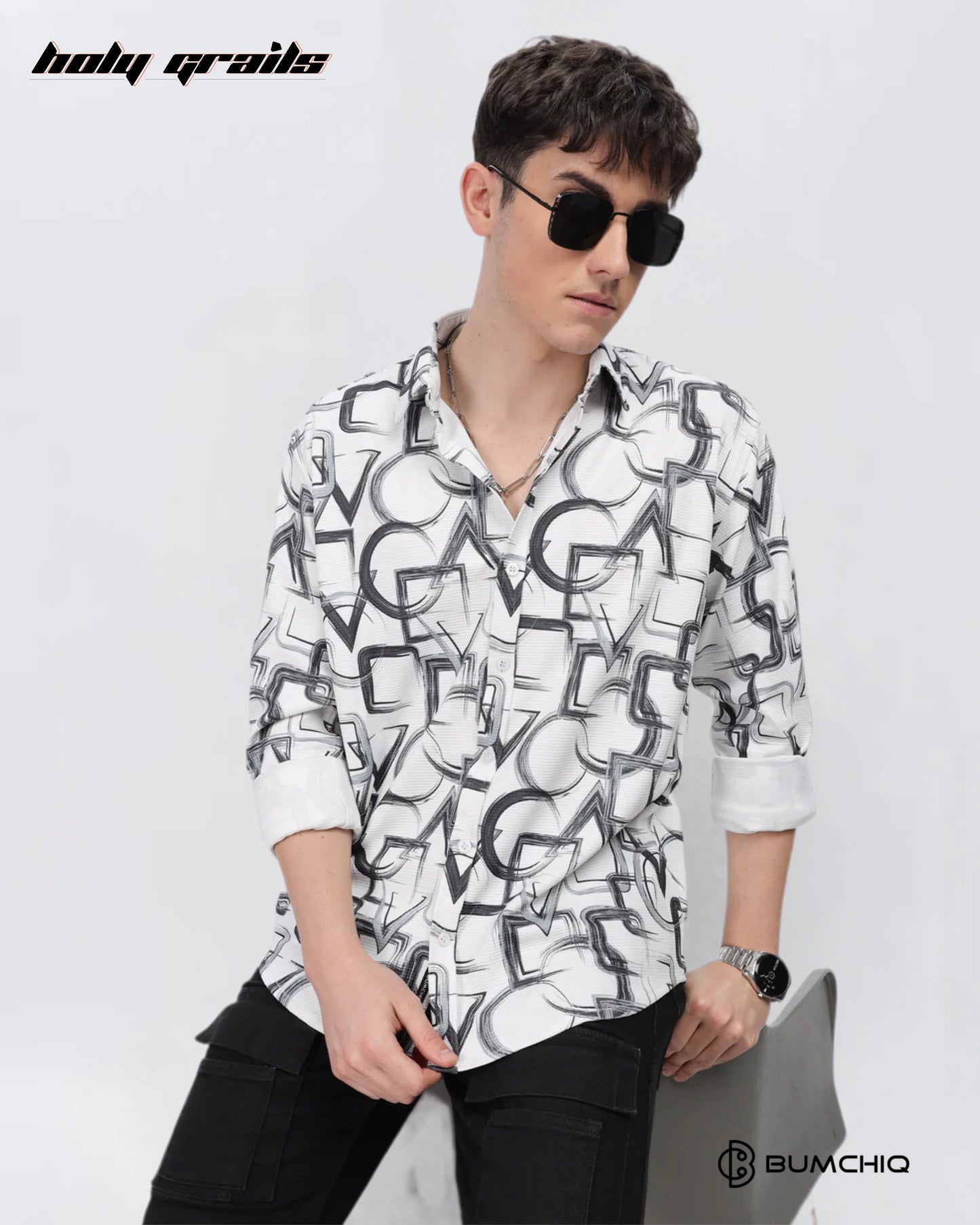 Black Geometrical Shirt HG x Bumchiq