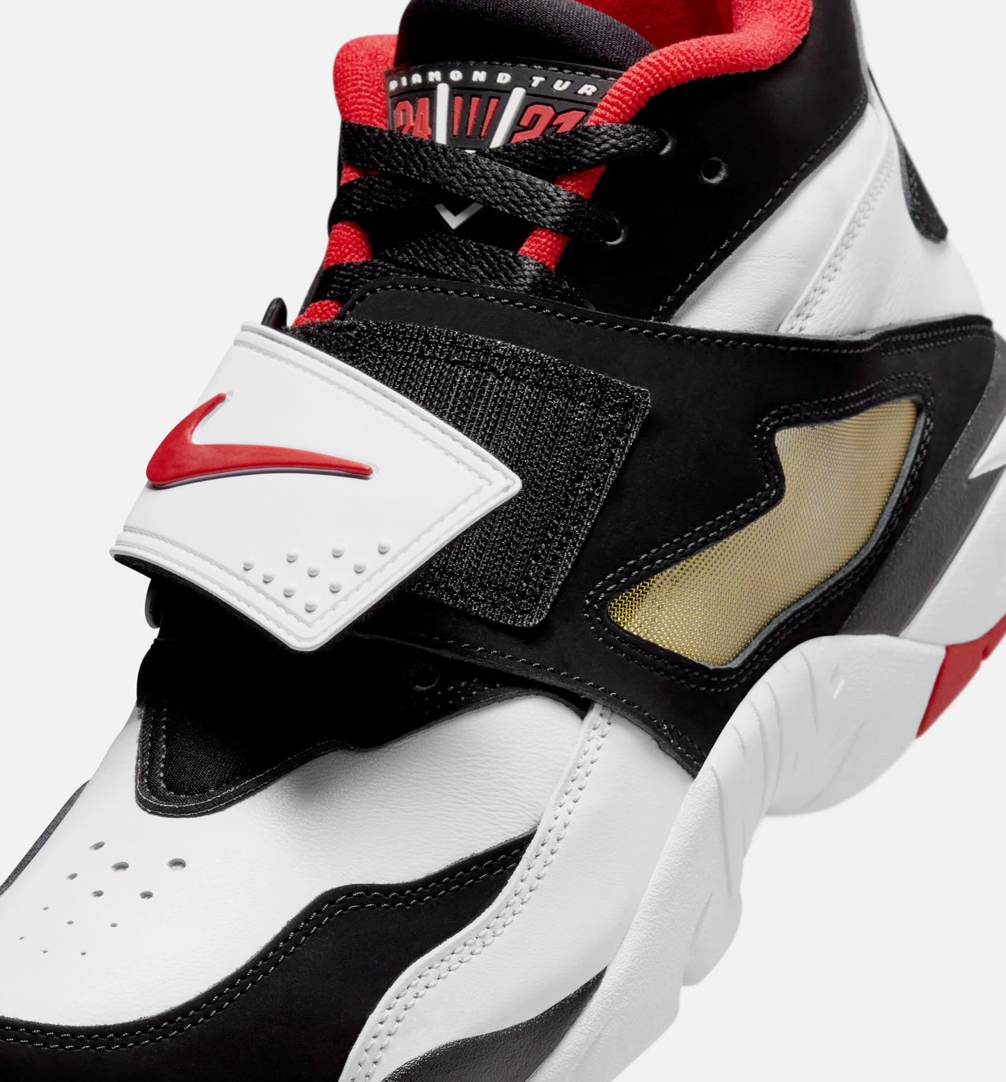 Air Diamond Turf Mens Lifestyle Shoe White Fire Red Black Gold