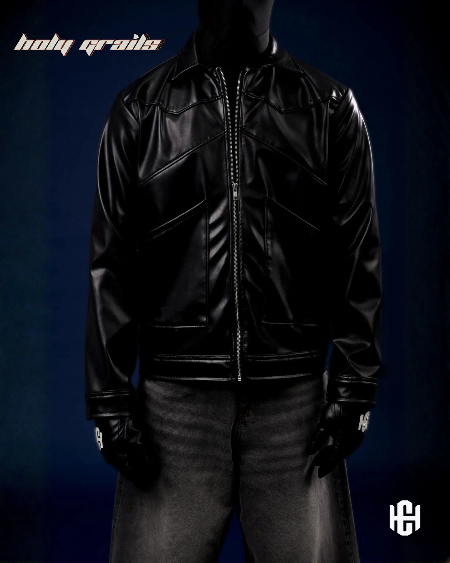 Core Black Vegan Leather Jacket HG x Charactr
