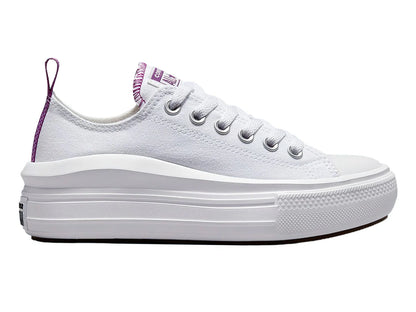 Tenis Converse Chuck Taylor All Star Move Blanco y Morado para Niña