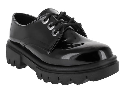 Zapatos Oxford Mauri Valero Negro Charol para Niña