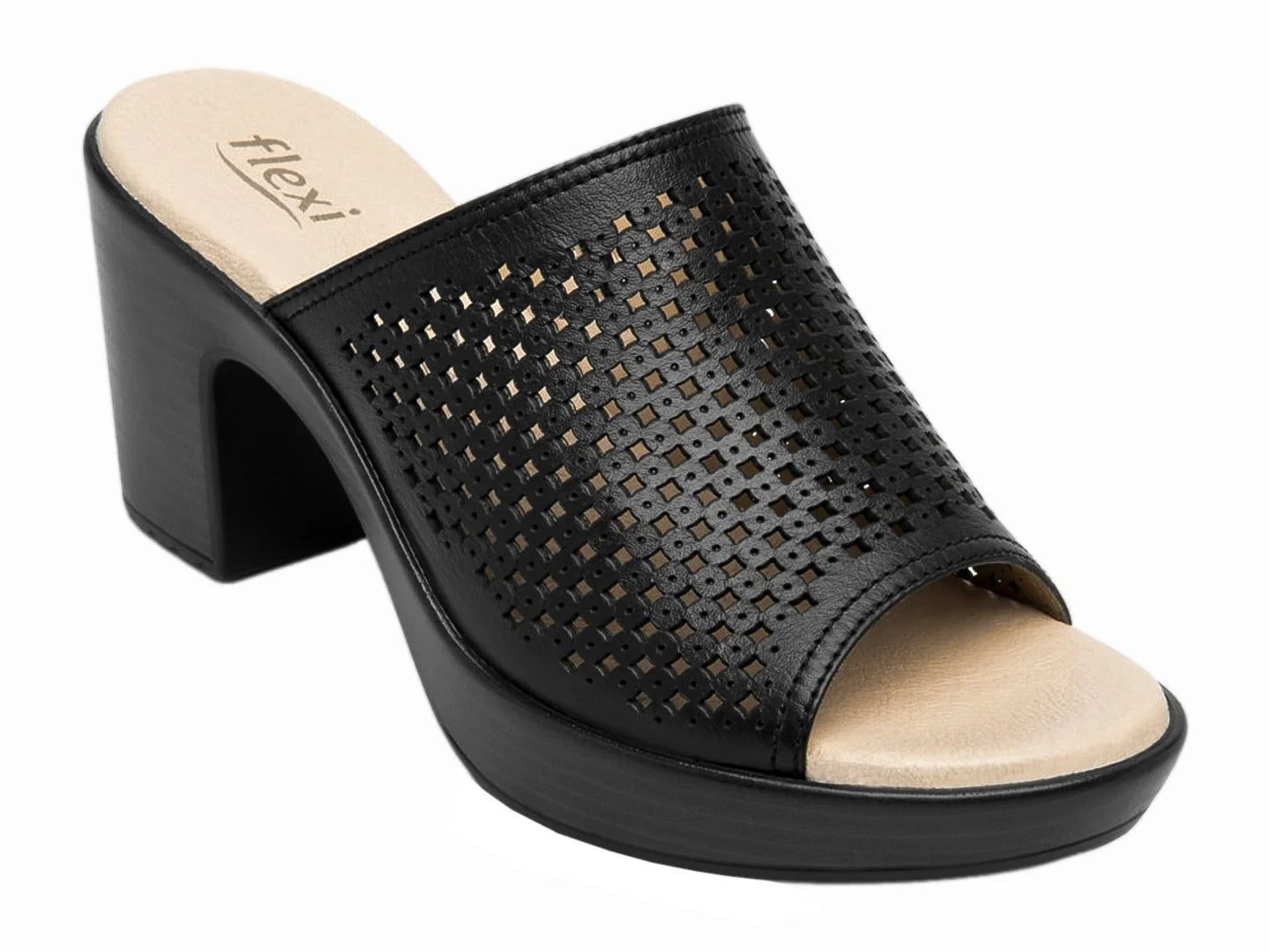 Sandalias Flexi Negro con Plataforma para Mujer